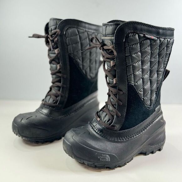 The North Face Kids Girls Boots Black Thermoball Shellista Quilted Winter US 3 - Picture 2 of 9